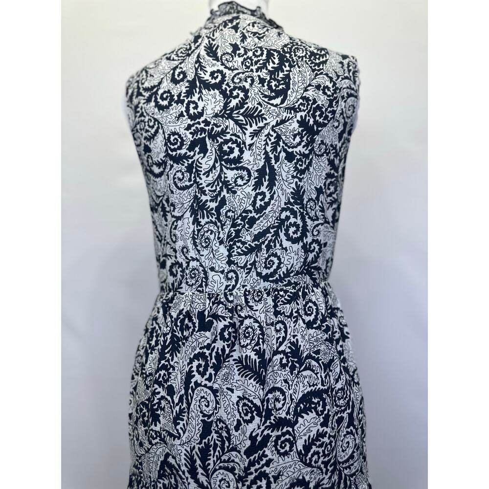 Maeve Anthropologie Marya Maxi Dress XS Petite Black White Paisley Sleeveless - Picture 5 of 12